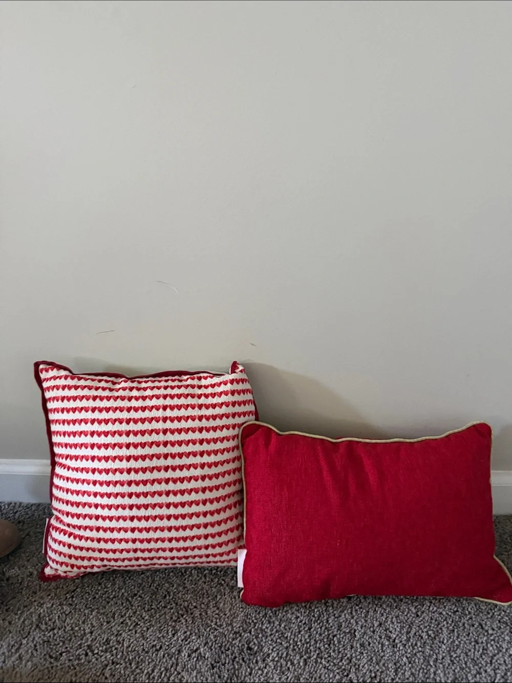 2 Bella Lux embellished Love Heart accent Pillows